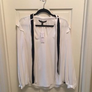 Cream White House black market blouse